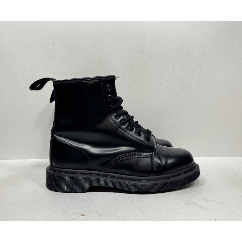Doc Dr. Martens 1460 Mono Leather Boots Black Smooth Women's Size 8